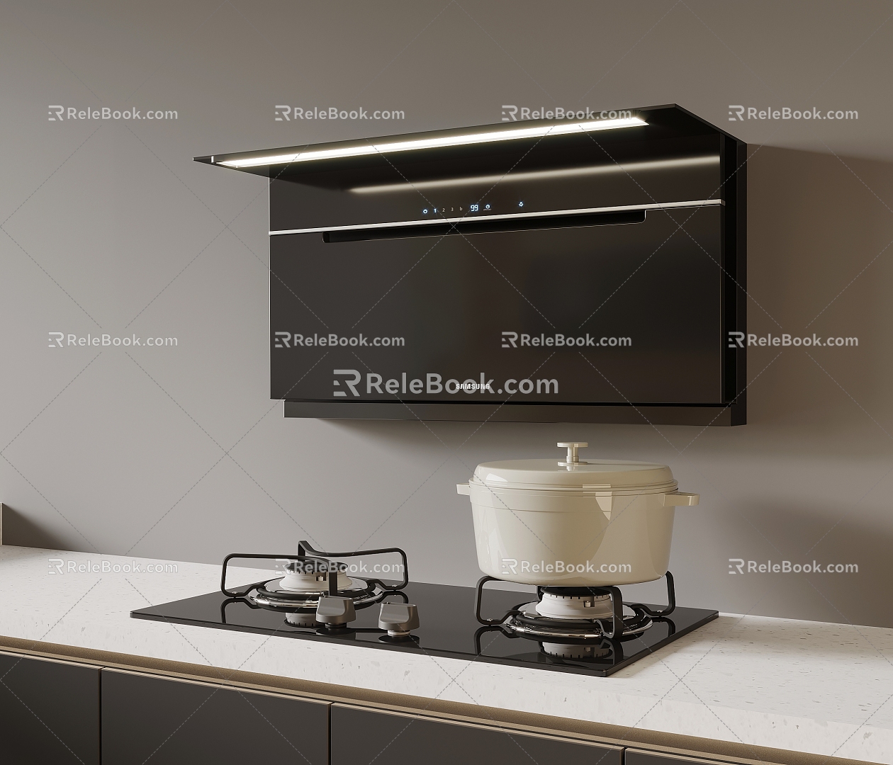 Range hood and stove combination model