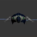 Hooded Fantasy Warrior 3D Model With Blue Silver Armor And Crossed Swords