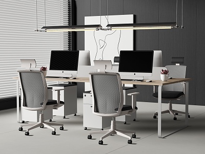 Office Desk and Chair Combination Public Office Area Office Chandelier Office Chair Computer Desk model