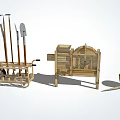 Industrial Equipment Including Tool Cart Wooden Handle Tools Shovels Rakes Sieve Machine