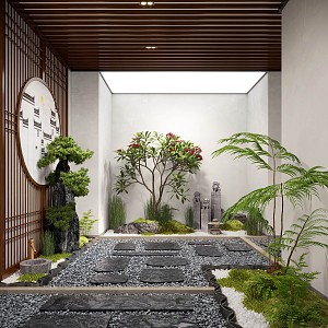 New Chinese style landscape sketch interior landscape 3d model