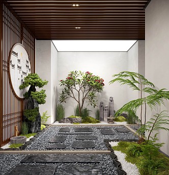 New Chinese style landscape sketch interior landscape 3d model