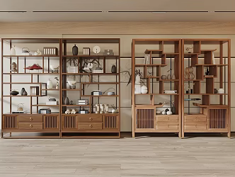 Song Style New Medium Style Antique Rack Storage Rack Display Cabinet Decorations Ornaments Tea Cabinet 3d model