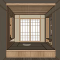 Traditional Japanese Tatami Bedroom With Wooden Shoji Doors And Platform Design