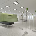 Shopping Mall Lobby With Long Corridor Elevators On Both Sides Carpeted Floor And Modern Lighting