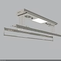Extendable Ceiling Mounted Clothes Hanger With Metal Rods LED Lighting And Drying Racks 3d model