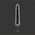 Medieval Style Long Blade Weapon With Intricate Hilt Metallic Finish And Decorative Patterns