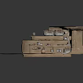 Architectural Interior Model With Multiple Levels Compartments Small Items Cans Tools Brown Cardboard Open Structure