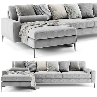 Corner Sofa Fabric Corner Sofa Fabric Multi-Person Sofa Pillow 3d model