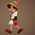 Pinocchio Classic Animated Film Character With Yellow Hat Blue Bowtie White Gloves And Red Shorts