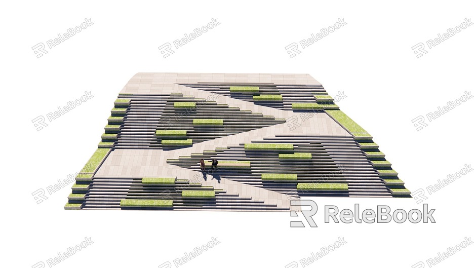 Modern Steps Landscape Large Steps model