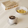 Modern Coffee Books Food 3d model