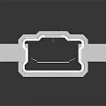 Cartoon Futuristic Corridor With Metal Structures Transparent Panels Grid Floor And Light At The End