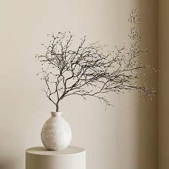Dried Branches of Silent Wind Vase 3d model