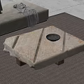 Quiet Stone Coffee Table Square Stone Coffee Table Rock Coffee Table 3d model
