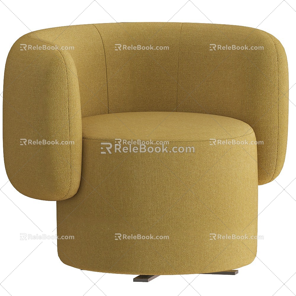 Fabric Single Sofa 3d model