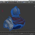 Game Movie Character With Silver Helmet Red Cape And Metal Shoulder Armor