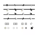 Various Downlights And Spotlights With Track Mounted Recessed Design Black White Finish Adjustable Heads