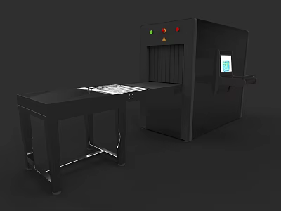 Medical Device Featuring Conveyor Belt Display Screen And Indicator Lights For Security Scanning 3d model