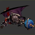 Man In Purple Outfit With Red Cape Holding Blue Orb And Star Staff