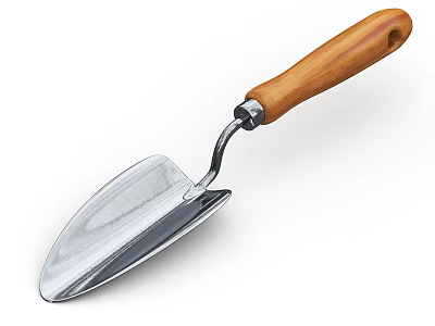 Durable Garden Hardware Trowel With Metal Blade And Wooden Handle 3d model