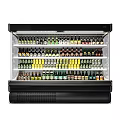 Commercial Refrigerator Display With Multi Tiered Shelves Filled With Assorted Bottled Beverages