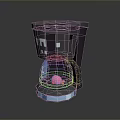 Stylish Gray Blue Coffee Maker With Pink Design For Daily Home Use
