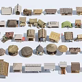 Diverse Collection of Wooden Houses With Different Roof Styles And Structures