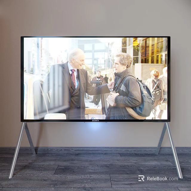 Acer Flat Screen TV with Stand Displaying People Talking Scene Clearly 3d model 