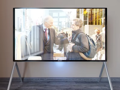 Acer Flat Screen TV with Stand Displaying People Talking Scene Clearly 3d model