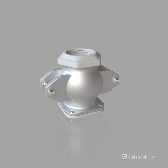 Stainless Steel Pipeline Fitting with Hexagonal Interface and Square Base 3d model 
