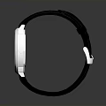 Stylish Daily Life Watch With Black Leather Strap And Silver Round Dial