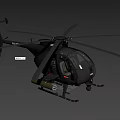 Black Military Helicopter with Number 556 Equipped with Rocket Pods