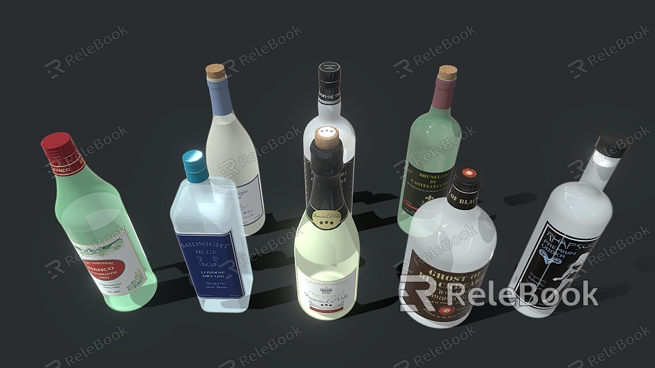 Wine Bottle Glass Bottle model