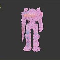 Vibrant Colorful Robot Figure With Blue Orange Red Armor And Mechanical Arms