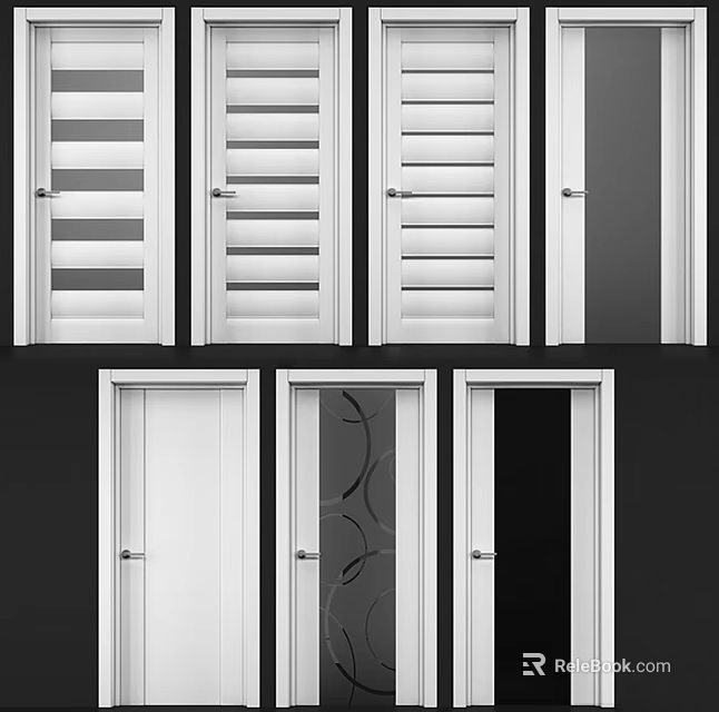 Various Modern Sliding Door Designs For Interior Home With Paneled And Glass Features 3d model 