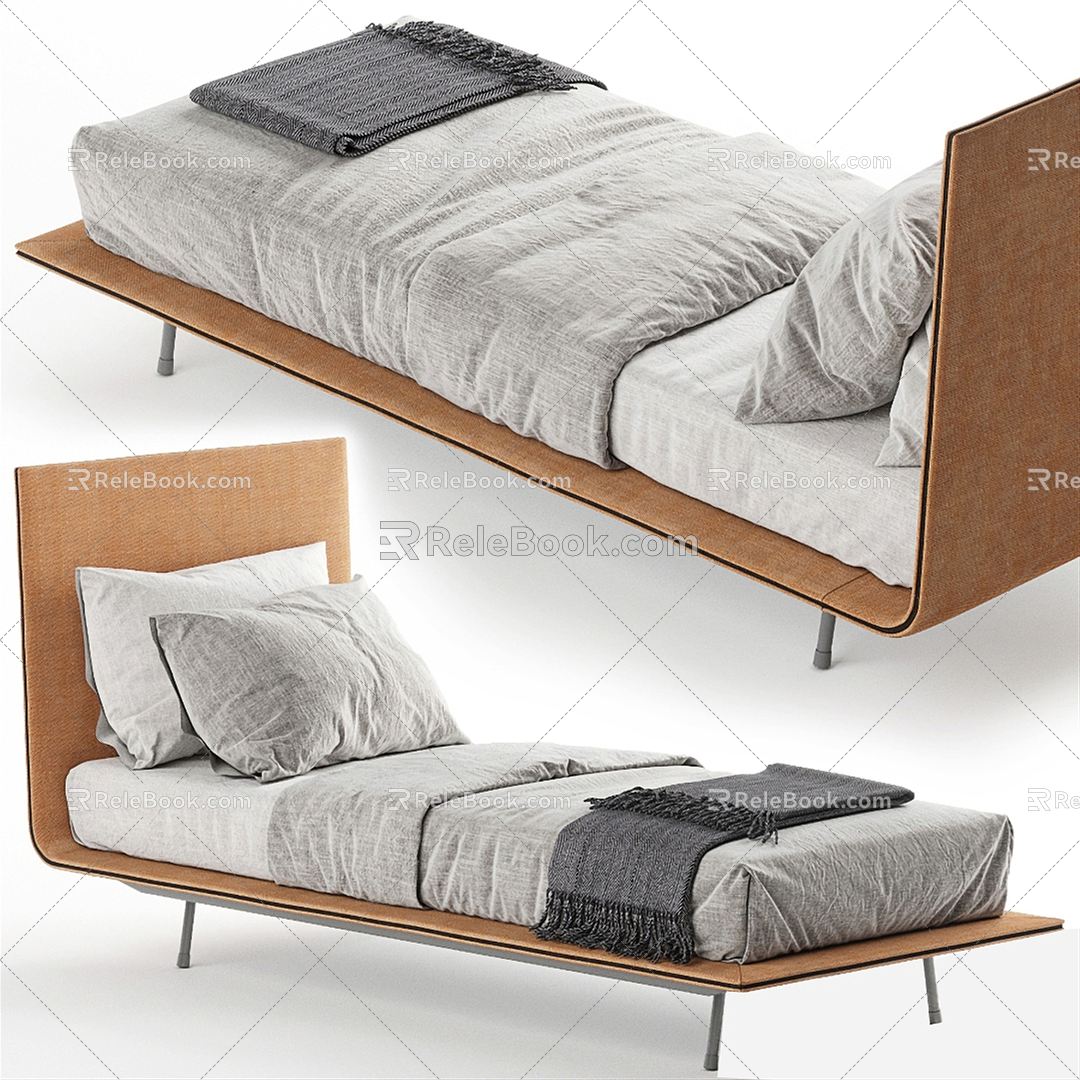 Modern Single Bed 3d model