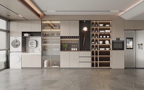 Modern Wine Cabinet 3d model