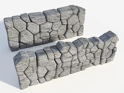 Modern Stone Wall Damaged Block Stone Wall Stone Retaining Wall Landscape Block Stone Masonry Whole Stone Stacked Block Stone 3d model