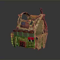 Military Tactical Weapon Vest With American Flag Patch Ammunition Pouches And Camouflage Design