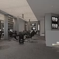 Modern Hair Beauty Salon Interior With Black Styling Chairs Mirrors And Product Shelves