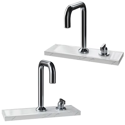 Modern Chrome Kitchen Faucet With Sleek Spout And Single Handle Design 3d model