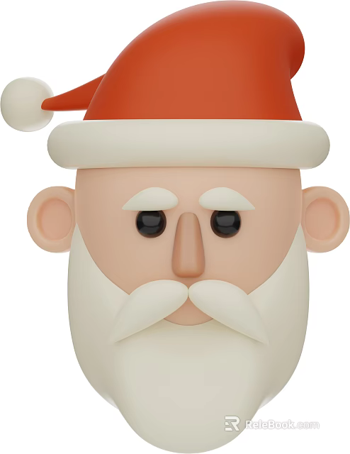 Christmas Themed Decorative Ornament Set With Santa Claus Figure Red Hat And White Beard 3d model 