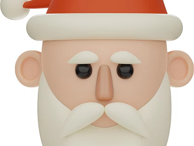 Christmas Themed Decorative Ornament Set With Santa Claus Figure Red Hat And White Beard 3d model
