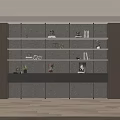 Modern Wall Mounted Bookcase With LED Lighting Open Shelves Books And Decor Items