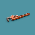 Durable Orange Adjustable Wrench Hardware Tool for Home Repair on Blue Background