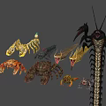 Crab Scorpion Snake Toad Large Centipede 3d model