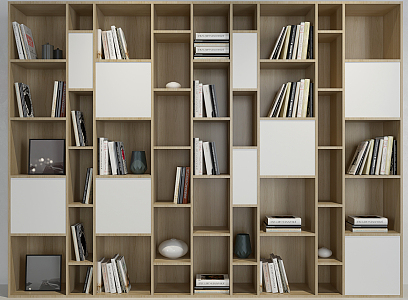 Modern bookcase decorative cabinet combination 3d model