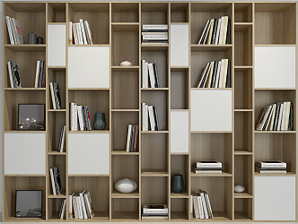 Modern bookcase decorative cabinet combination 3d model