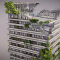 Modern High Rise Building Design With Vertical Greenery And Lush Plants
